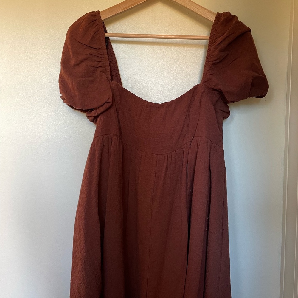 Brown Linen Princess Polly Playsuit